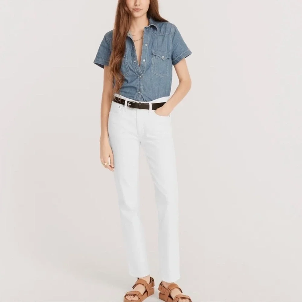 J crew 9” vintage slim straight jeans in white